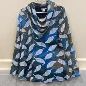 Feratelli Multicolor large leaf print tunic top